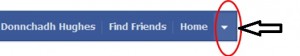 Facebook account dropdown