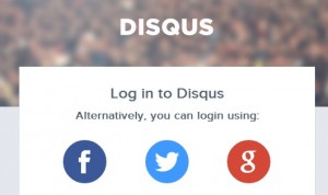 Disqus login screen