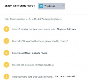 disqus setup instructions