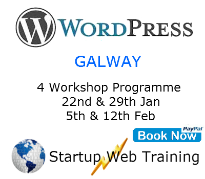 Wordpress Galway Programme delivered by Donncha Hughes Startup Web Training.com