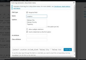 To add the Dropdown Menu to Contact Form