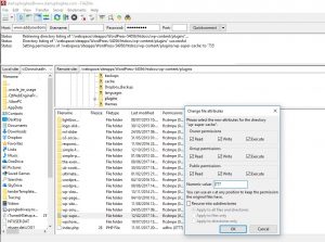 Filezilla in windows file permissions