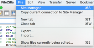 FileZilla Menu