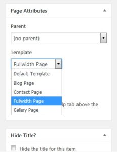 Full width Page Attributes WP