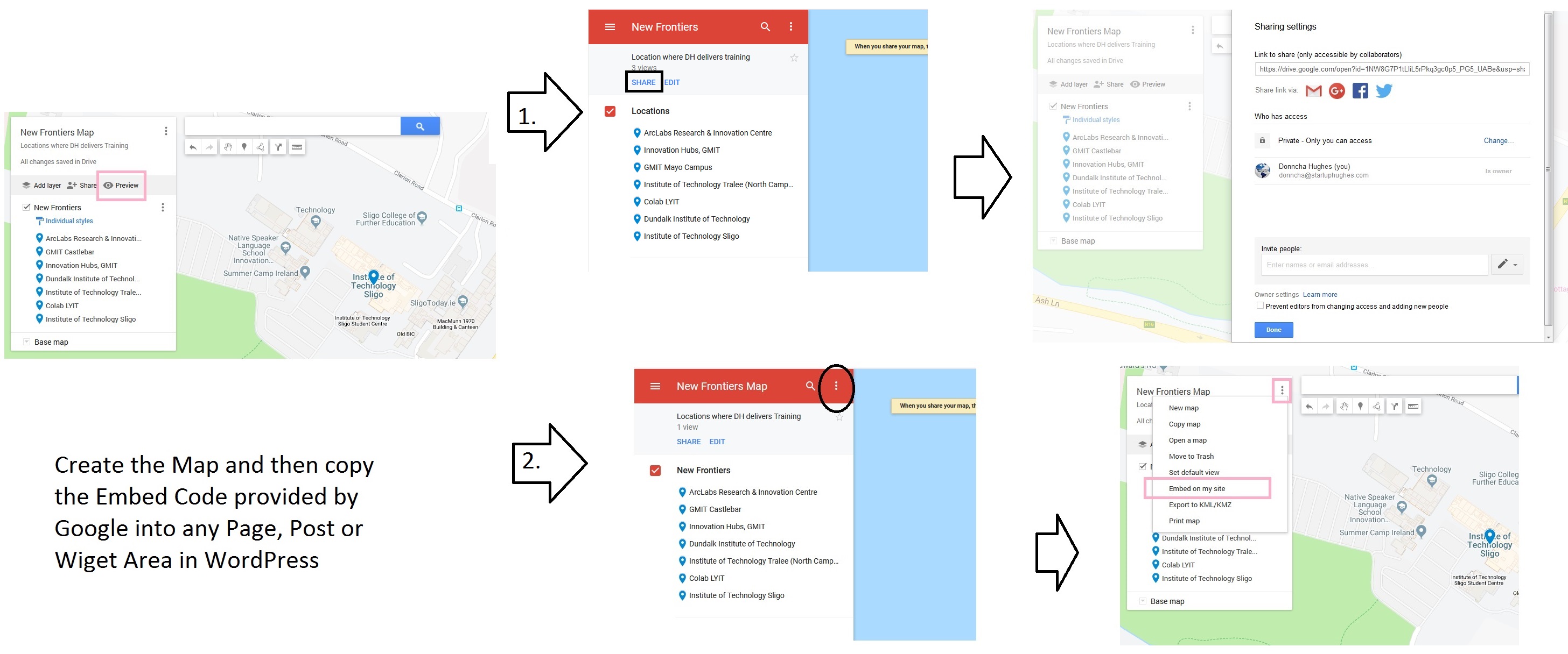 Google Maps Multiple Locations Steps to Embed
