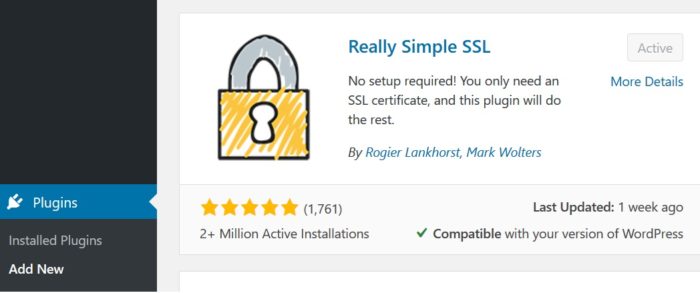 Really Simple SSL WordPress Plugin 